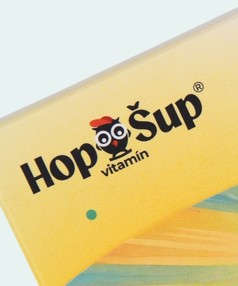 Detail Dizajnovej krabicky - logo Hop Sup